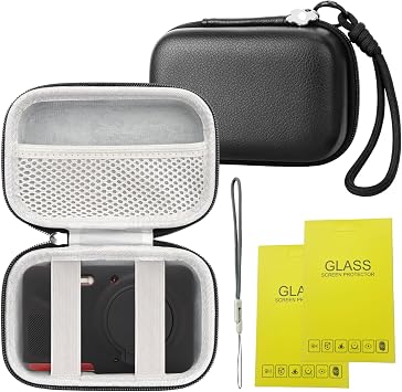 Case for Kodak PIXPRO FZ55,FZ55 accessories, 1* Hard Carrying Case + 1* Soft Silicone Protective Cover with Removable Lens Cover, with 2 Screen Protectors and 2 Wrist Strap. Black-Black