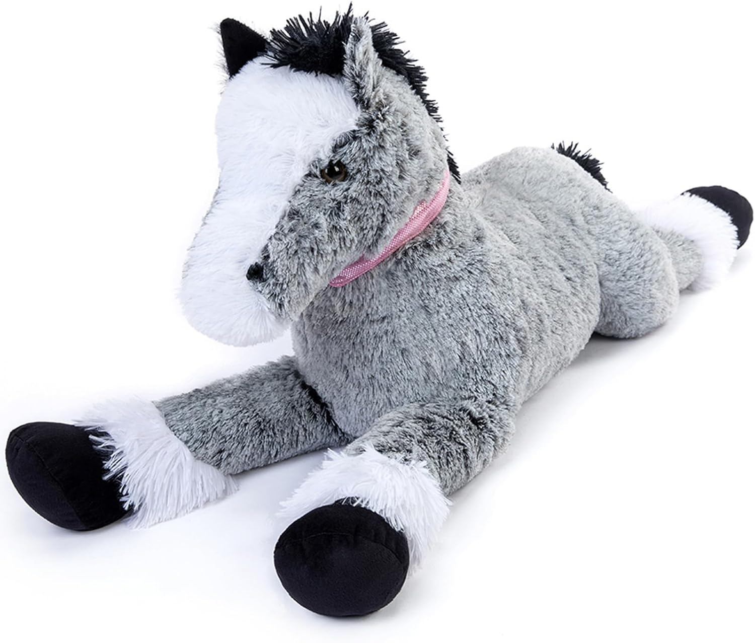 Tezituor 35 Inch Horse Stuffed Animals, Large Stuffed Horse Plush Pillow, Soft Gray Pony Plush Toy for Boys Girls