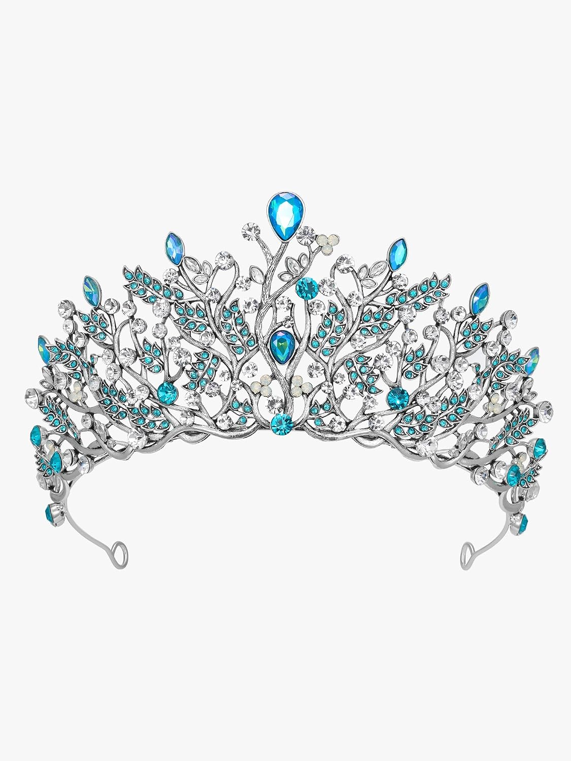 SWEETV Enchanted Fairytale Princess Radiance Princess Tiara, Tiaras and Crowns for Women, Crystal Queen Crown, Rhinestone Princess Crown Headpieces, Elsa Crown