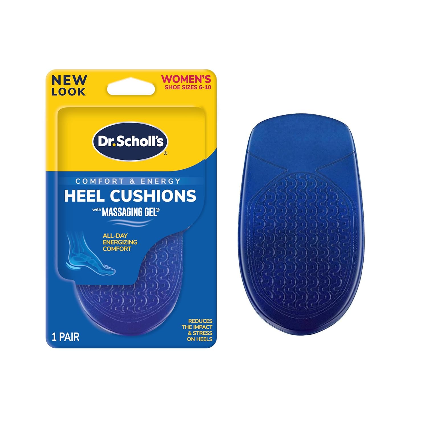 Dr Scholls Heel Cushions with Massaging Gel Advanced All-Day Shock Absorption and Cushioning to Relieve Heel Discomfort