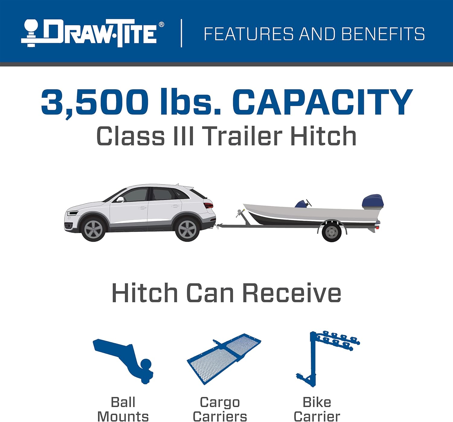 Draw-Tite Hidden Hitch 76903, Completely Hidden Trailer Hitch, 2 in. Removable Receiver, Black, Compatible with 2007 – 2018 BMW X5