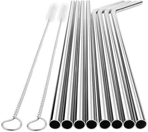 Miniatura 3 de ZogeeZ Juego de 20 pajitas de acero inoxidable de 10.5 pulgadas reutilizables para beber y cepillos de limpieza