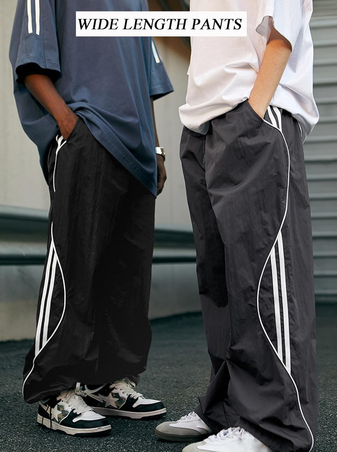 Y2k Wide Leg Sweatpants Parachute Cargo Pants Vintage Oversized Baggy Joggers Streetwear Pants - Image 2