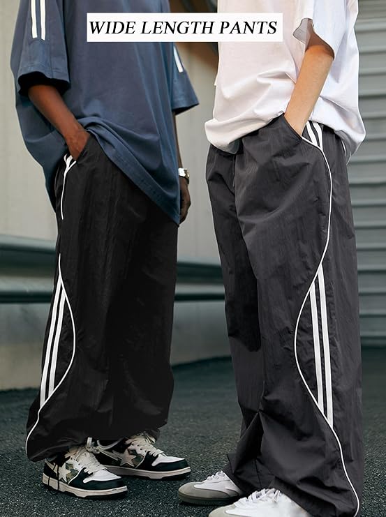Y2k Wide Leg Sweatpants Parachute Cargo Pants Vintage كبيرة الحجم Baggy Joggers Streetwear Pants