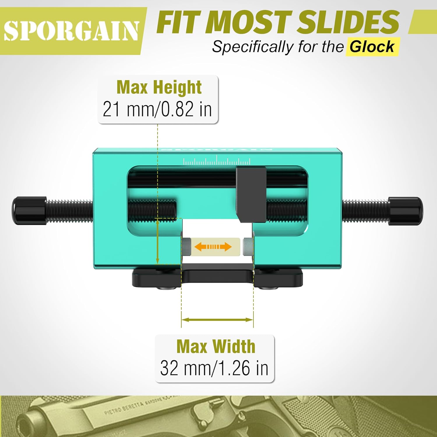 SporGain Professional Handgun Sight Pusher Tool Heavy Duty for Front and Rear Sight Adjustment Fits 1911 Glock Sig Springfield