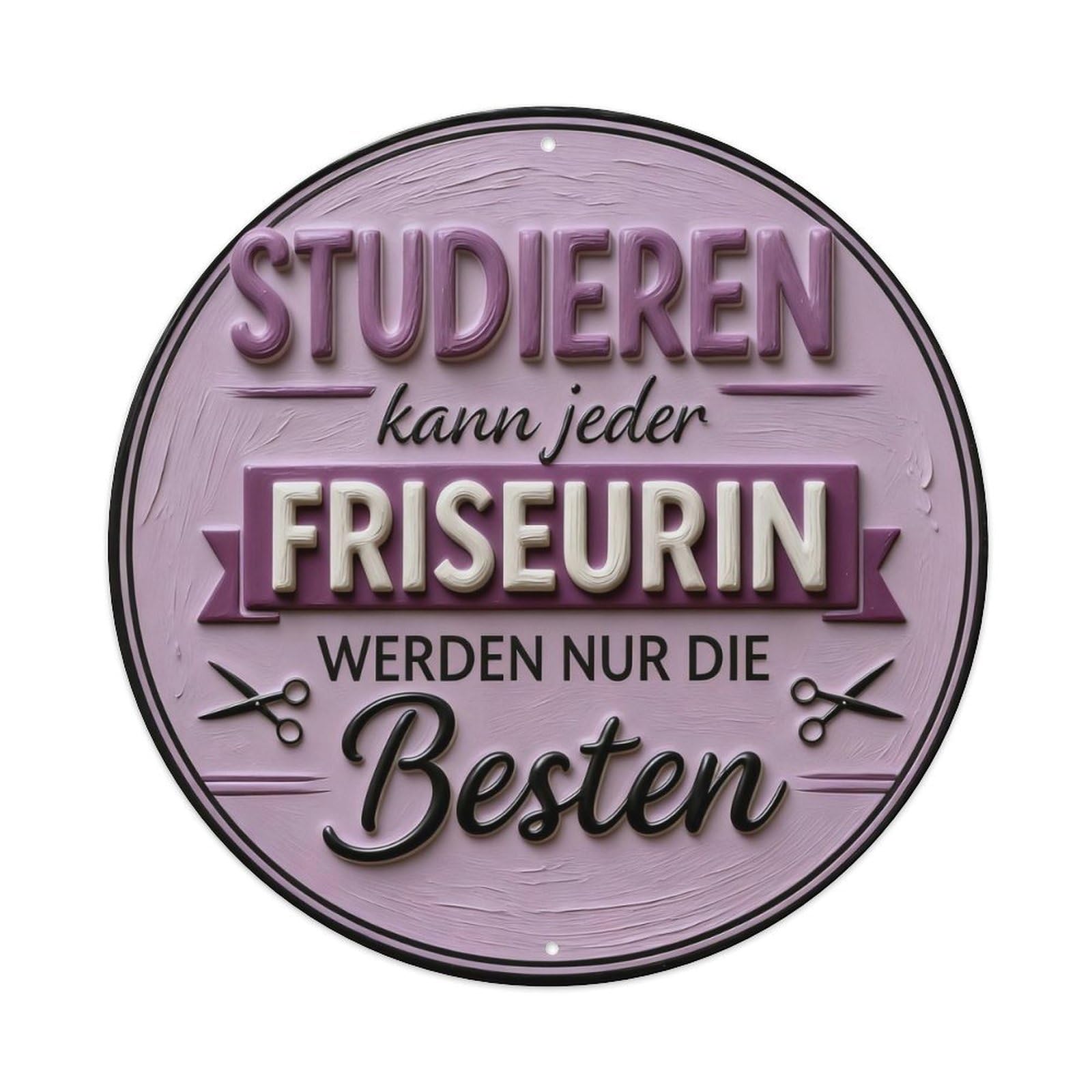 Zlatcbu Vintage German Hairdresser Sign Metal Tin Sign Retro Wall Art Poster, Decor For Home Living Room Bar Cafe Garage, 8X8 Inch