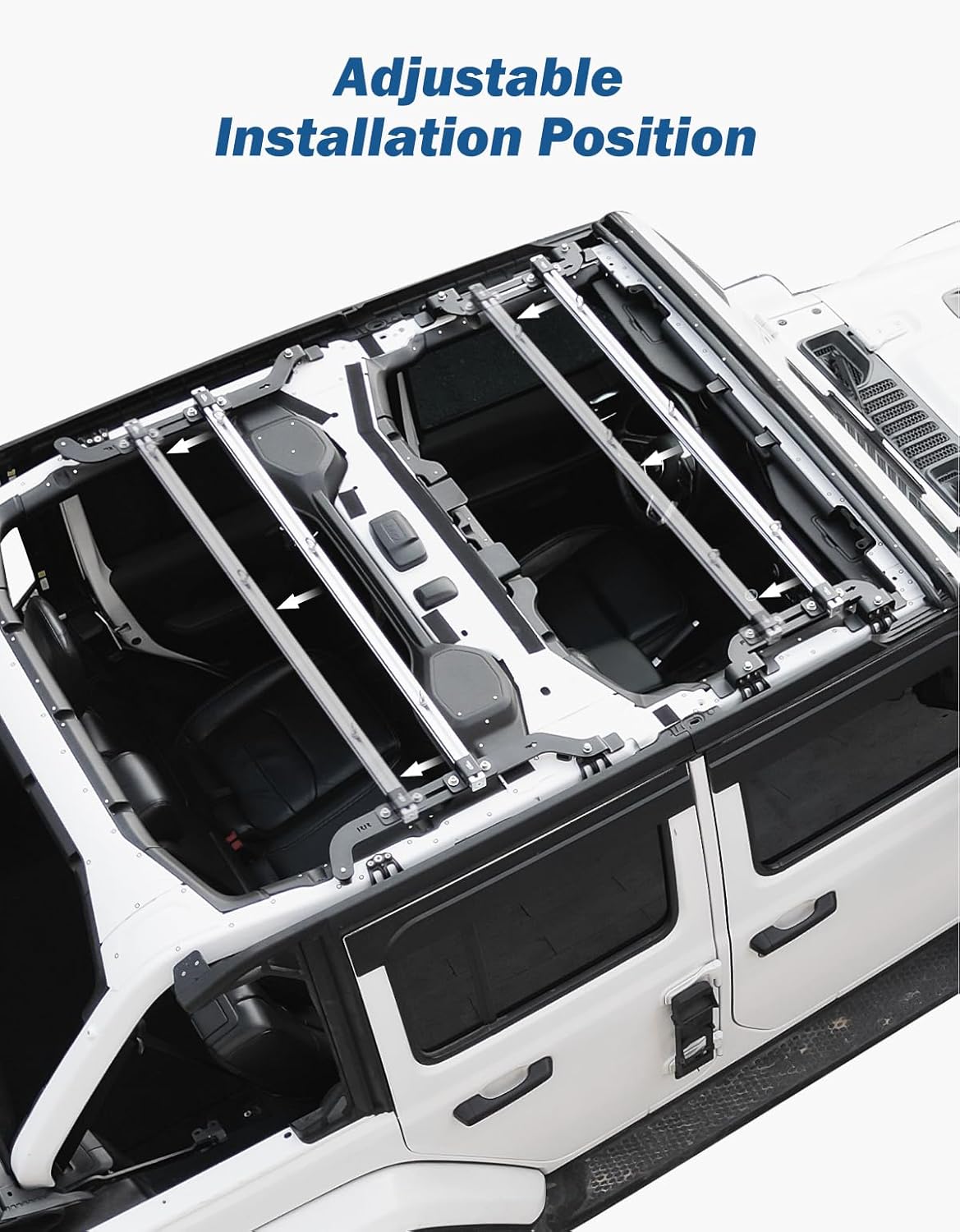 JOYTUTUS Roof Rack Cross Bars Compatible with 2018-2026 Wrangler JL (Only for 4 Doors Soft Top or Top Off), 600 LBS Capacity Rooftop Cargo Bars