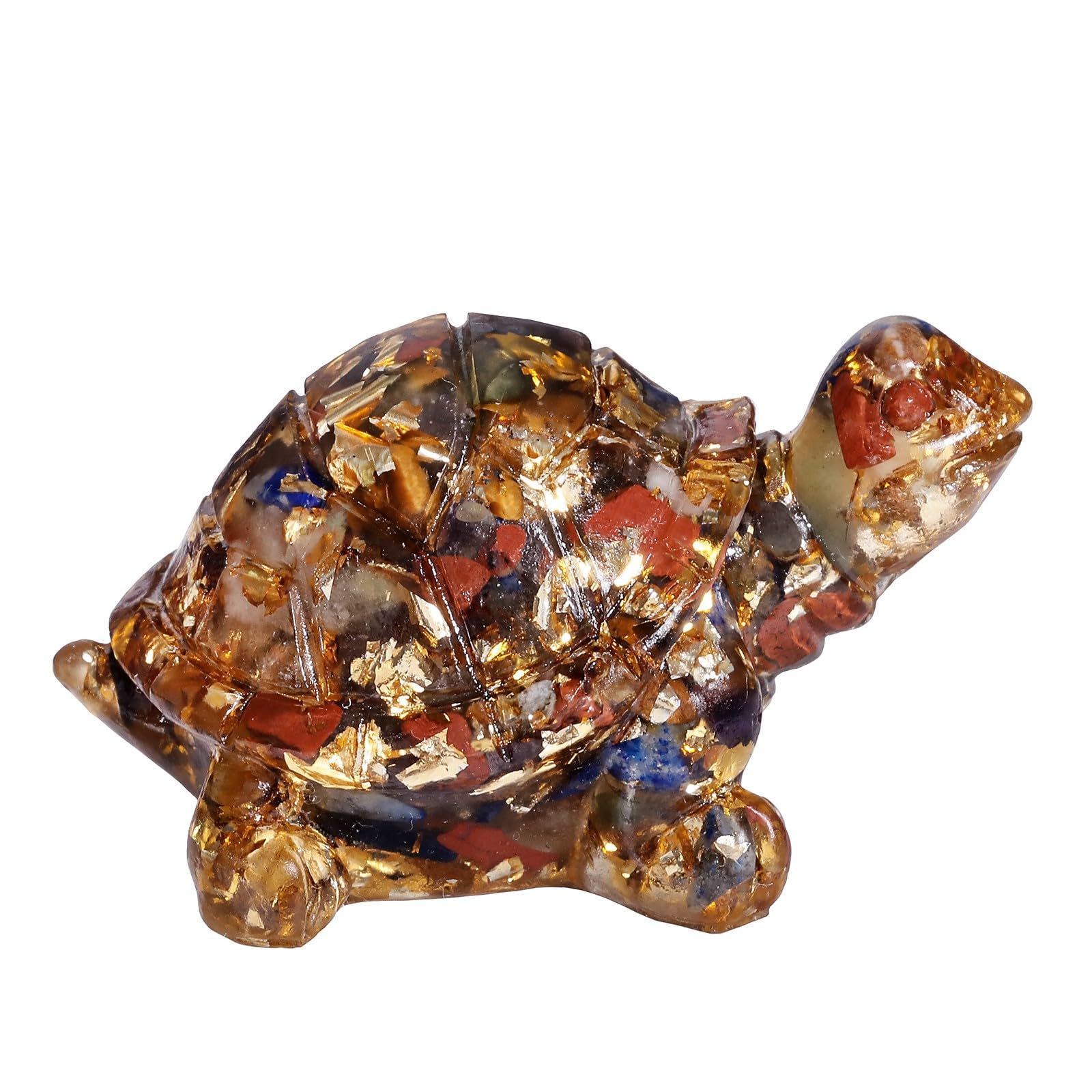 Statue de tortue en cristal pour décoration de maison et bureau en pierres mixtes