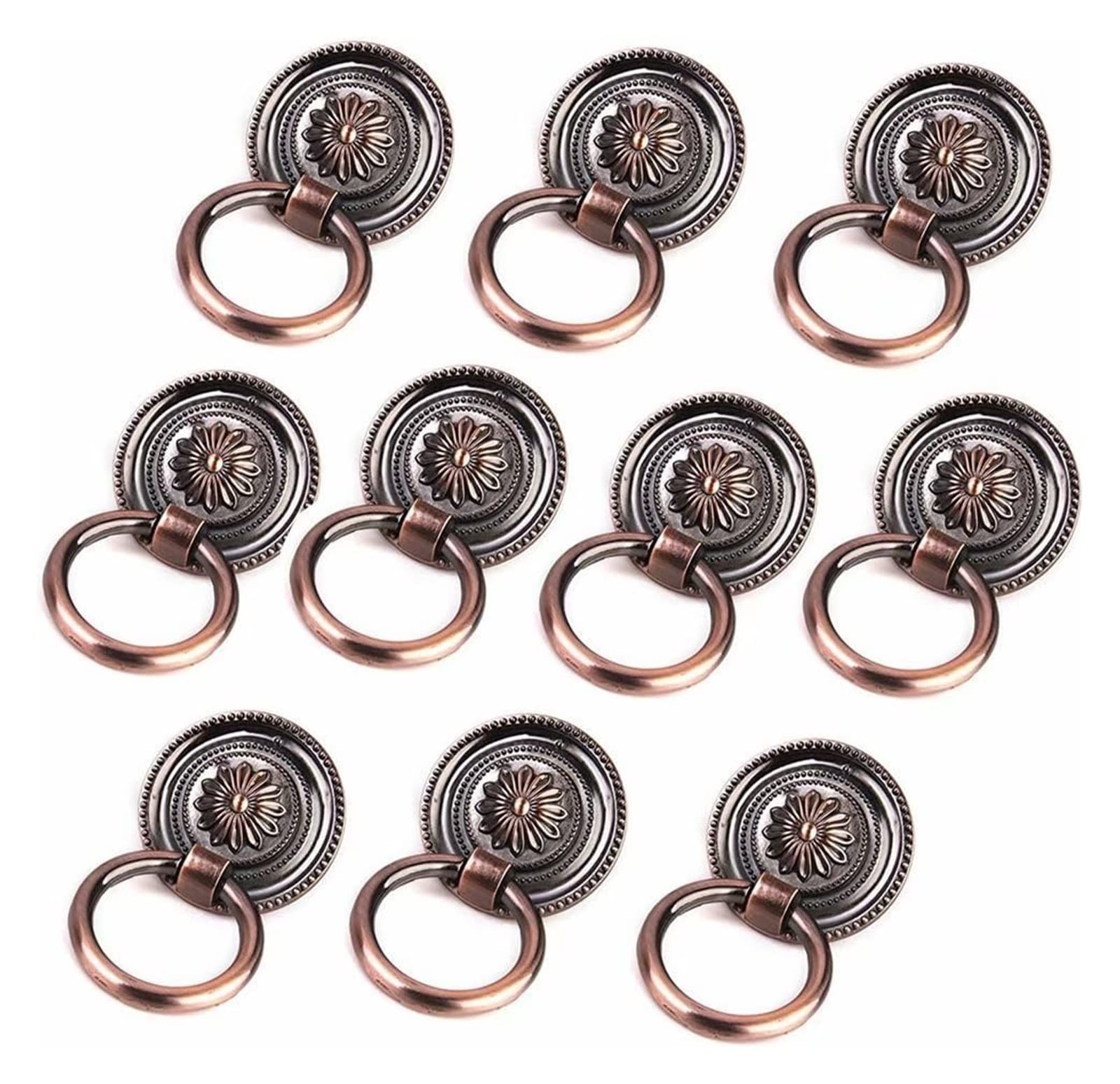 SBZIOJHDR Drawer pulls, 10PCS, Cup Knobs Handles, Bronze Handle for Kitchen Cabinets,Cupboards,Wardrobe,Drawer, Furniture Hardware(Red Bronze)