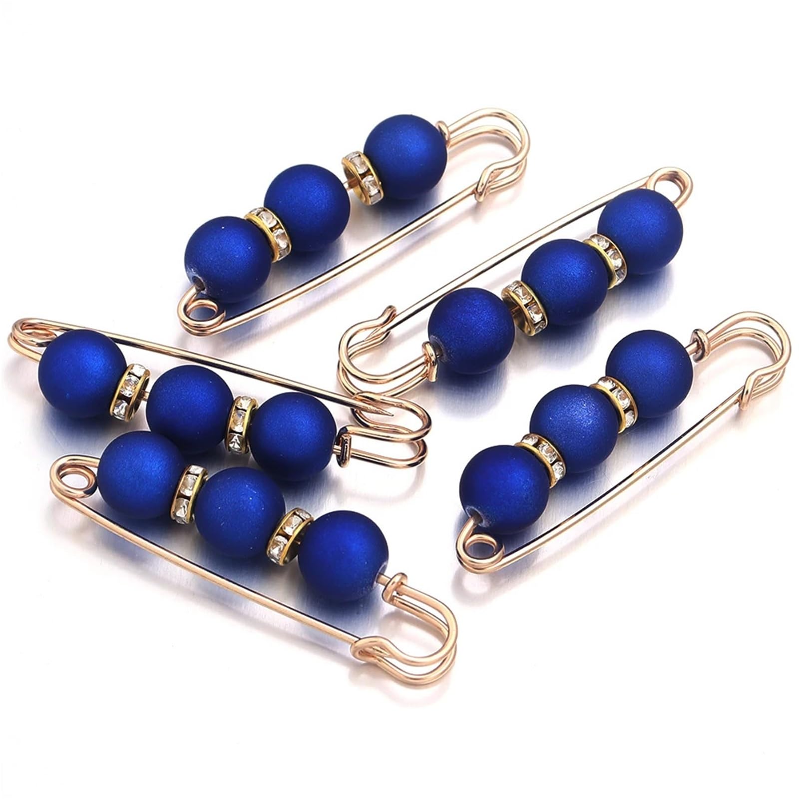 Decorative Safety Pins 30pcs Imitation Pearl Rhinestone Brooch Fashion Tightening Safety Pins For Women Clothing Decoration Pants Waist Pins Accessories for Clothes(Blue)