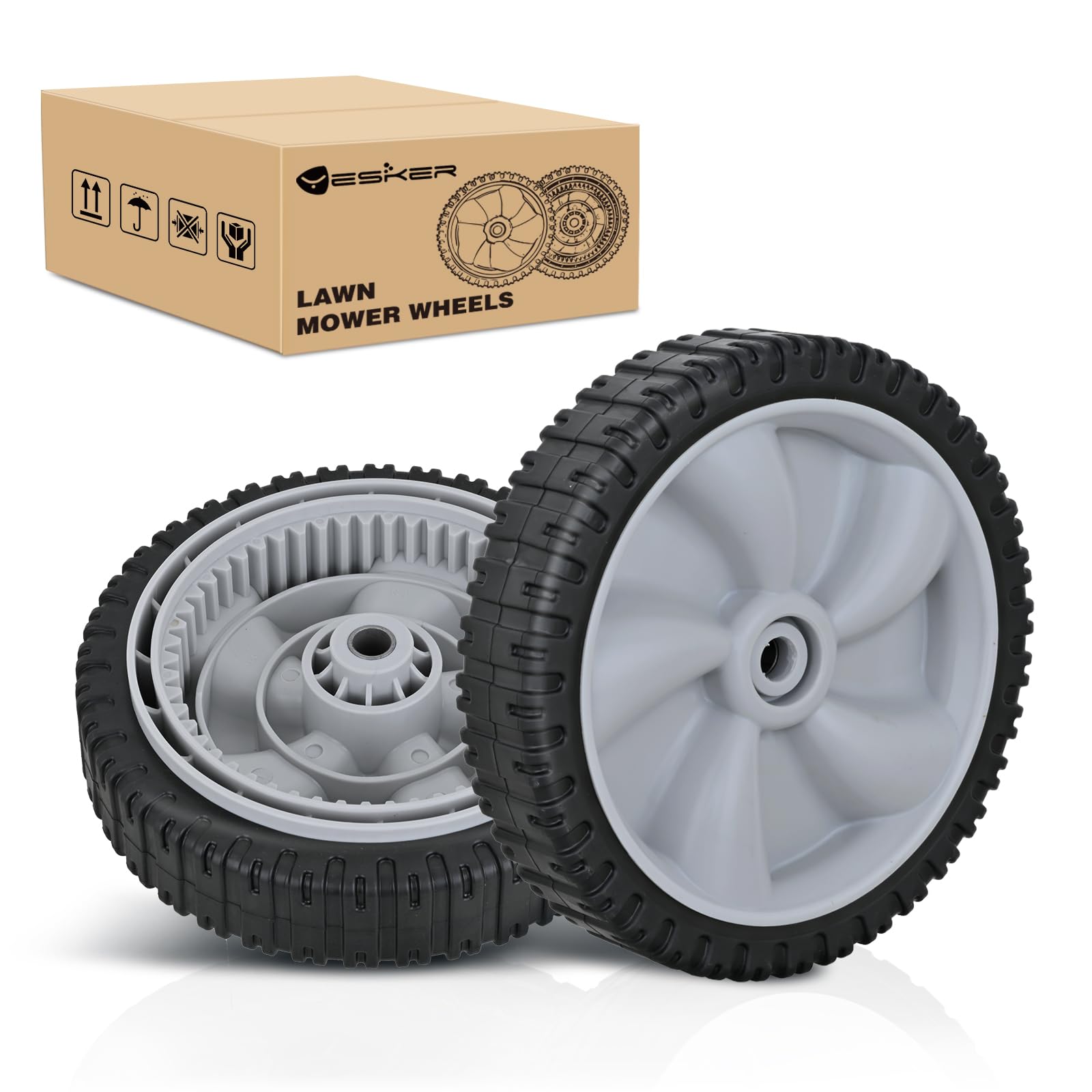 Yesker Rueda de repuesto para cortacésped de 8 pulgadas, montaje de ruedas delanteras 634-0190A y 734-04581 para MTD, compatible con cortacésped Craftsman, Yard Man, Huskee Walk-Behind, paquete de 2