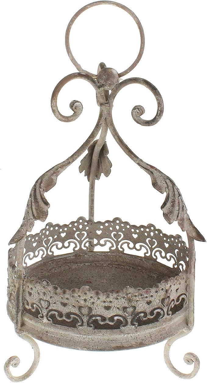 MACOSA SA80793 - Portatovaglioli vintage, colore ruggine scuro, stile rustico shabby chic, in metallo, portatovaglioli