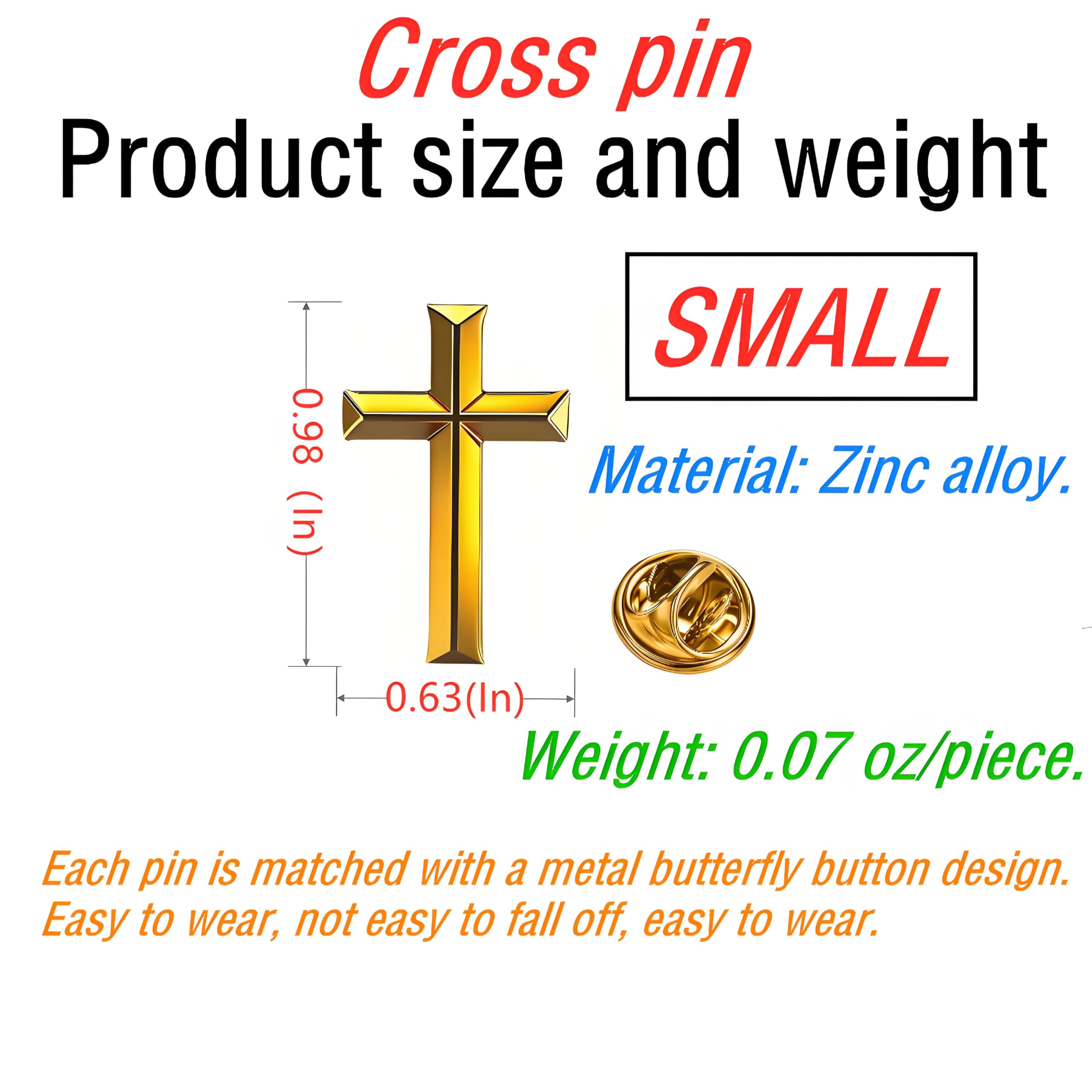 25/50/100 piezas pequeñas de metal chapado en oro broche de cruz cristiana religiosa esmaltada capellán cruz pines de solapa funeral iglesia oración a granel