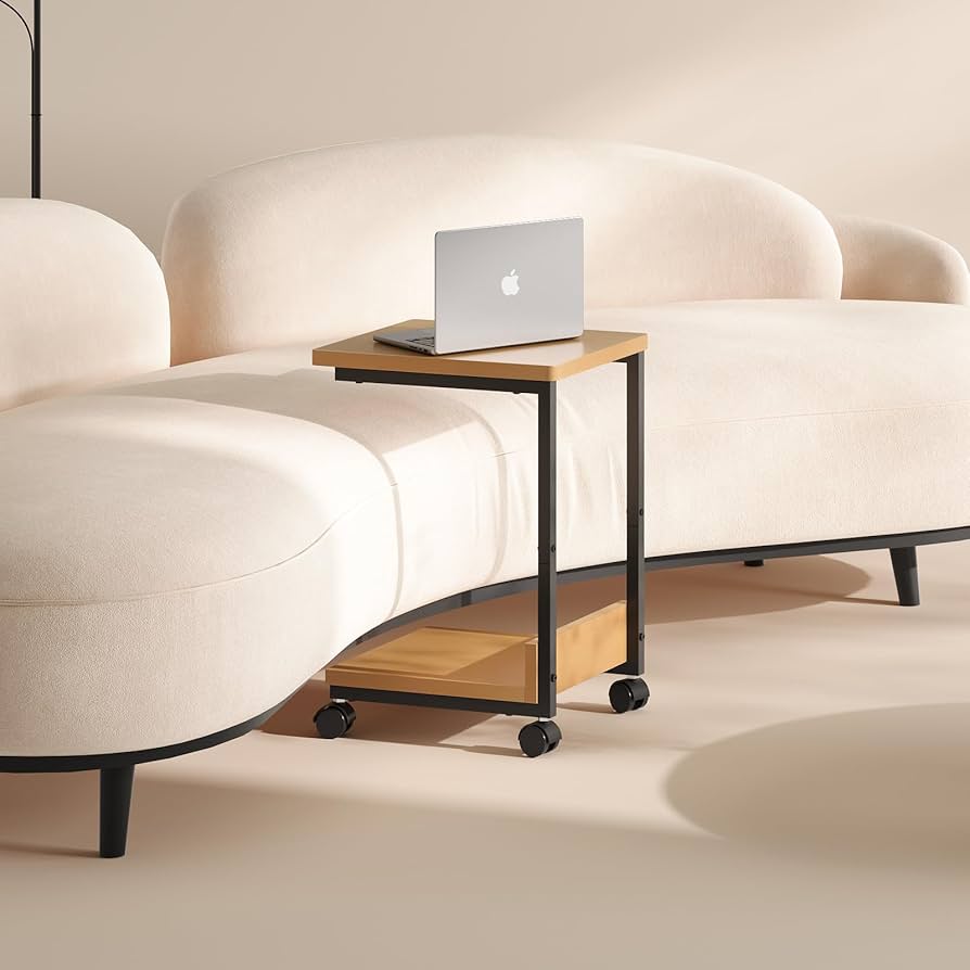 Amazon｜YeTom サイドテーブル キャスター付き ベッドサイドテーブル