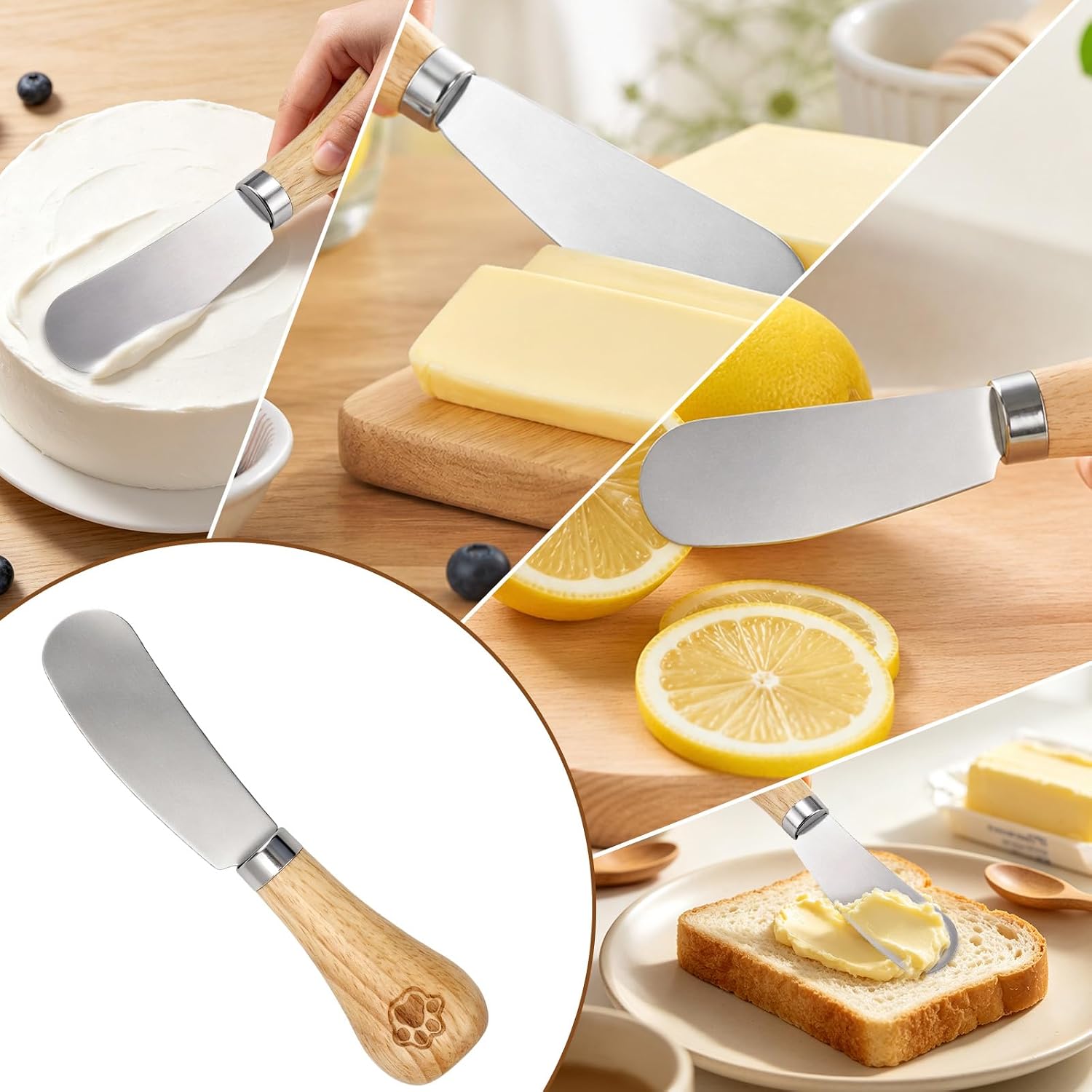 NQEUEPN 4pcs Stainless Steel Butter Knives, Multipurpose Butter Spreaders