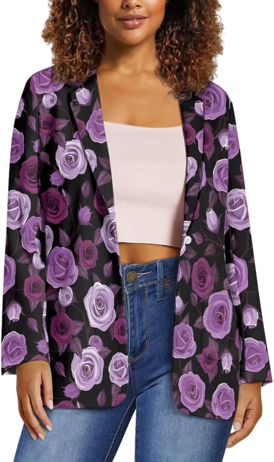 TODIYADDU Blazer Jackets for Women Casual Long Sleeve Lapel Collar Elegant Work Office Jacket Open Front Cardigan Outwear