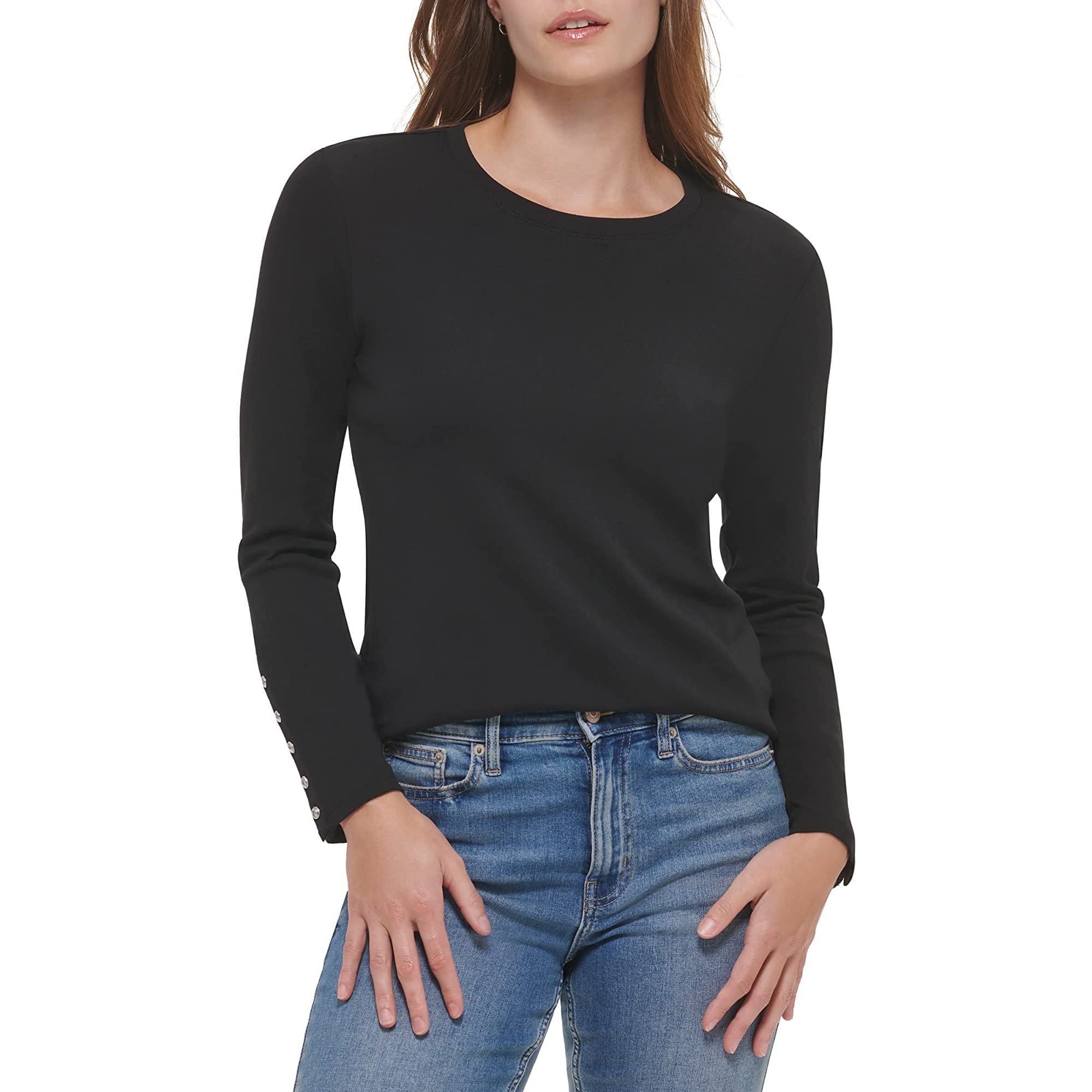 Calvin KleinLong Sleeve Crew with Button Cuff