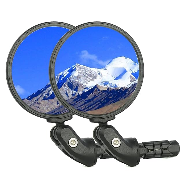 Bike Mirrors Bike Bar End Mirror HD Glass Convex Lens Bicycle Rearview Mirror Safe Cycling Rearview Mirror Easy