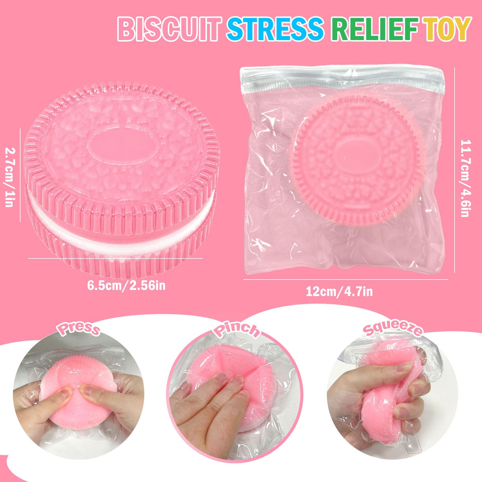 Squishy Fidget Toys, 2 szt. Squishy Różowe czekoladowe ciasteczka, zabawki antystresowe, Kawaii Squeezy Fidget, Squishies, dla dorosłych Prezenty