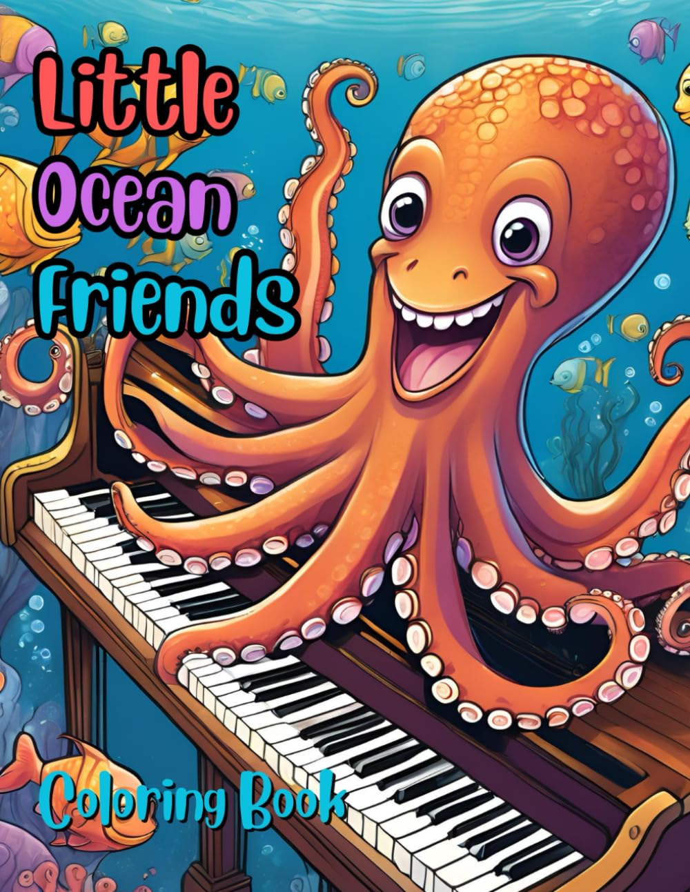 Little Ocean Friends: Coloring Book for Kids Ages 3 and up, Ocean and Marine Life Coloring Pages for Relaxation and Creativity