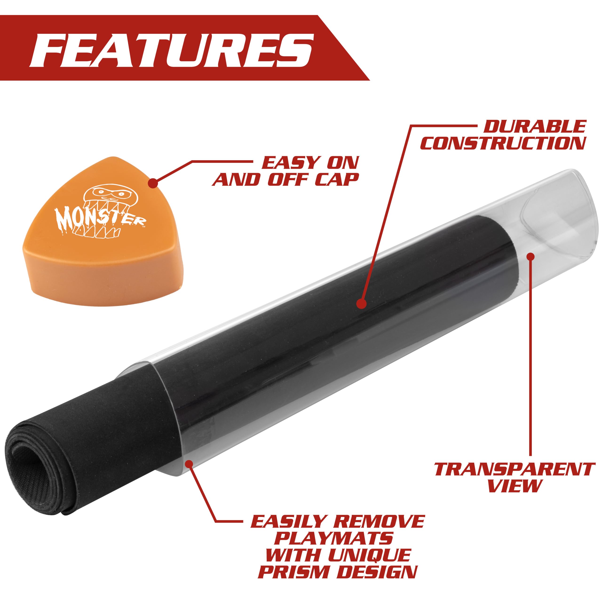 Playmat Tube - Monster Protectors Prism-Shaped Play Mat Tube (złoty) - Won't Roll , Easy in and Out Design