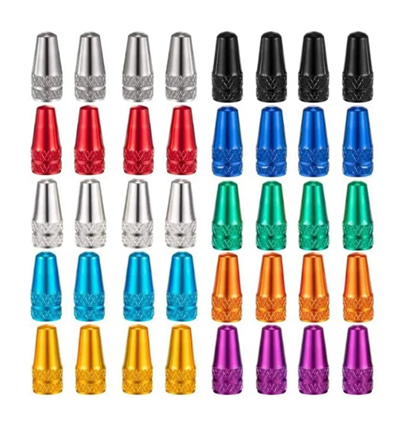 40pcs Aluminum Alloy Bicycle Tire Valve Cap Road Bike Covered Protector Road Tyre Dustproof Bike Presta