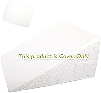 Vista 4 de Funda de almohada de cuña para almohada de cuña de 25 x 24 x 12 pulgadas, funda de repuesto hipoalergénica con cremallera y bolsillos Blanco