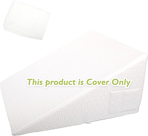 Miniatura 4 de Funda de almohada de cuña para almohada de cuña de 25 x 24 x 12 pulgadas, funda de repuesto hipoalergénica con cremallera y bolsillos