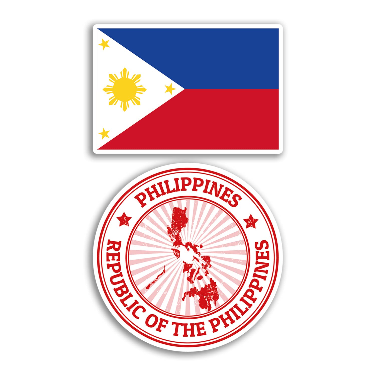 Dv Design Multi 2 X 10Cm Wide Philippines Vinyl Stickers - Filipinos Map Holiday Adventure Travel Country Scrapbooking Gift #78682
