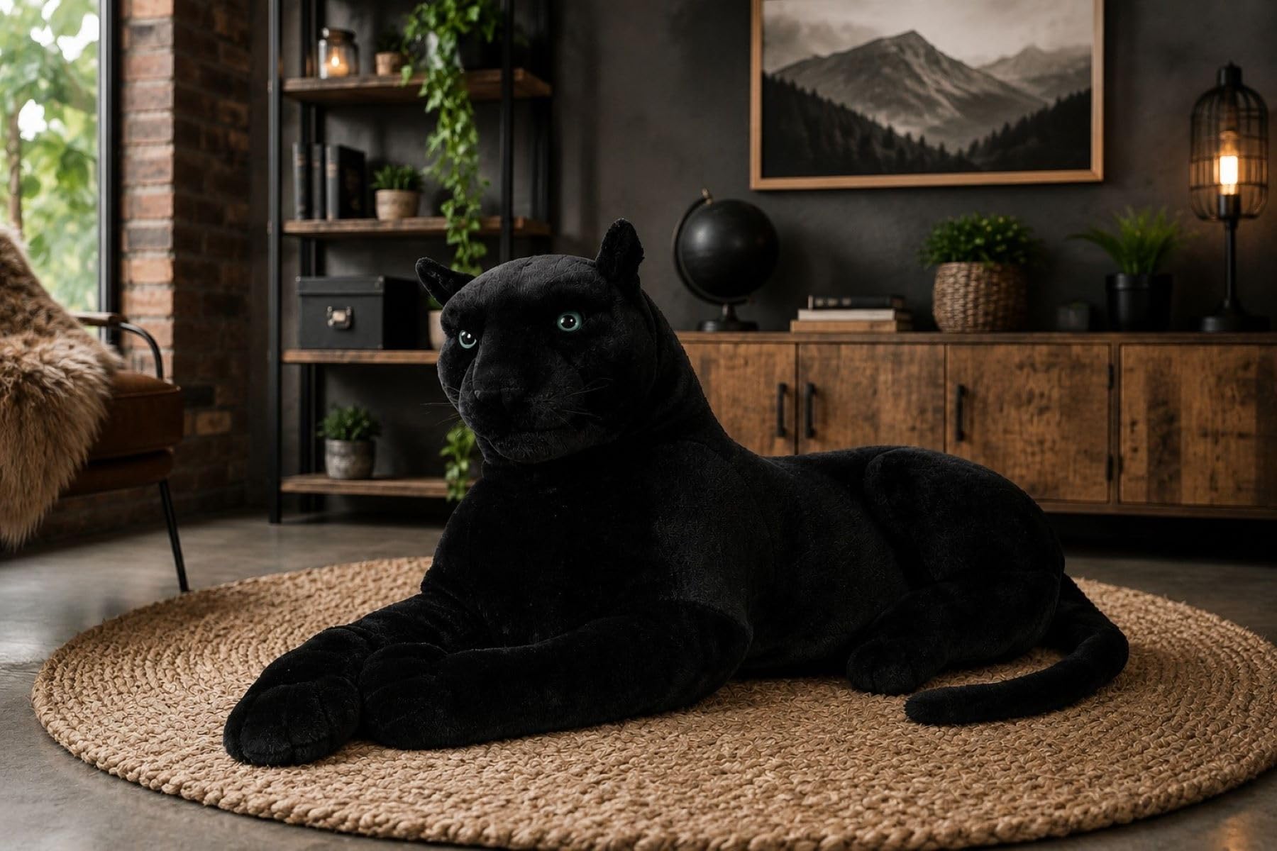 Geschenkestadl XXL Panther liegend Plüschtier 1,10 m | Kuscheltier, Dekotier, Wildtier Deko, Wohnaccessoire