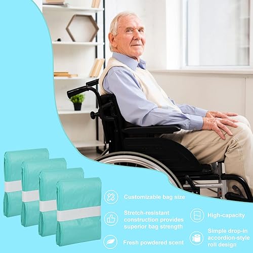 Miniatura 6 de Paquete de 4 recambios de forro de pañales para adultos compatibles con Janibell Akord 280 Slim Model Adult Diaper System, verde, ligeramente