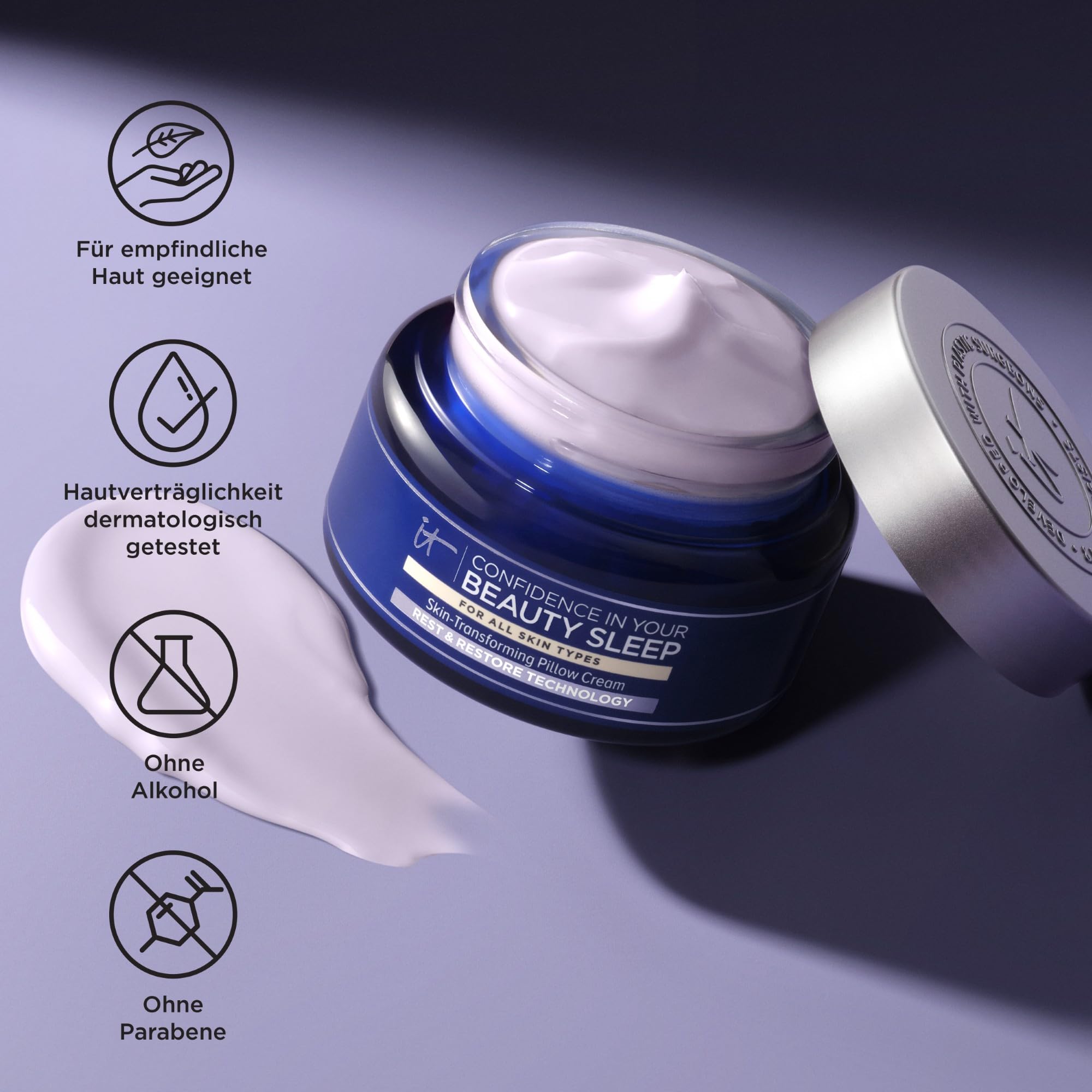 IT Cosmetics Confidence in Your Beauty Sleep, Feuchtigkeitsspendende hautregenerierende Nachtcreme für das Gesicht, Gesichtscreme zur Milderung sichtbarer Zeichen der Hautalterung über Nacht