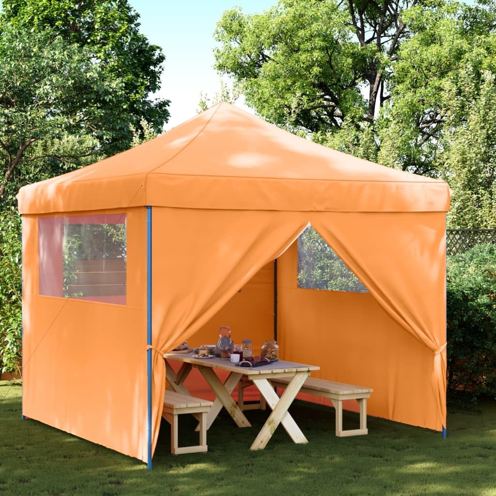 vidaXL Tienda de Fiesta Plegable Pop-Up 4 Paredes Laterales Naranja, Tienda, Tienda de jardín, cenador de Camping, toldo cenador, cenador toldo