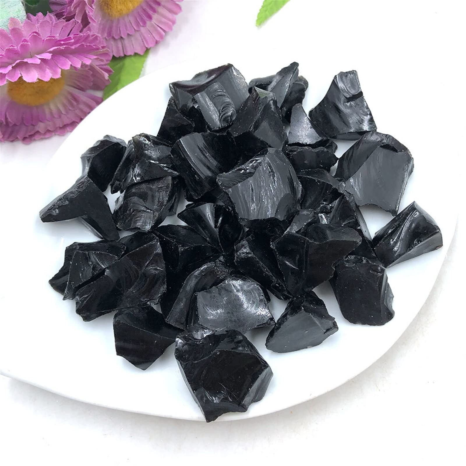 100 g Sfuso Naturale Grezzo Nero Ossidiana Pietra Grezza Cristalli di Quarzo Roccia Acquario Decorazione della Stanza di casa Regalo Raccolta domiciliare