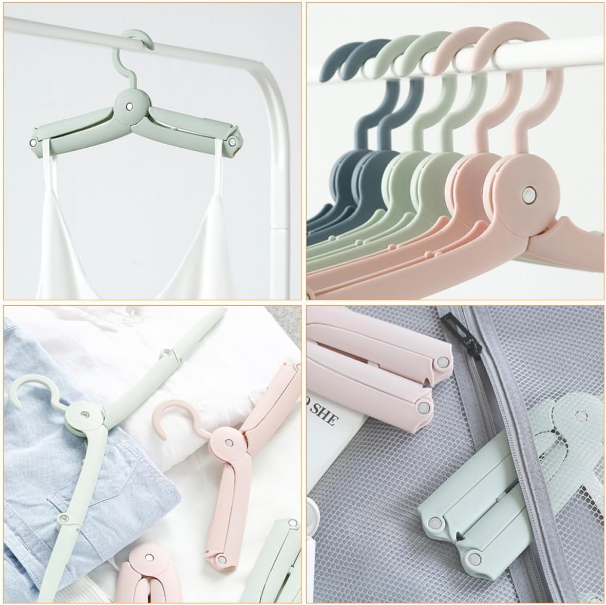 Portable Folding Clothes Hanger 3pcs Set Creative PP Aluminum image 3