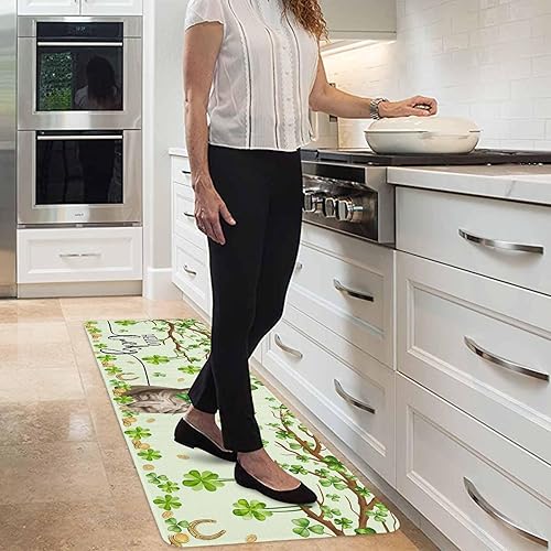 Vista 198 de Tapete de Feliz Navidad, tapete antideslizante para puerta delantera, baño, cocina, dormitorio, patio, entrada, 16 x 24 pulgadas, rojo, negro y verde