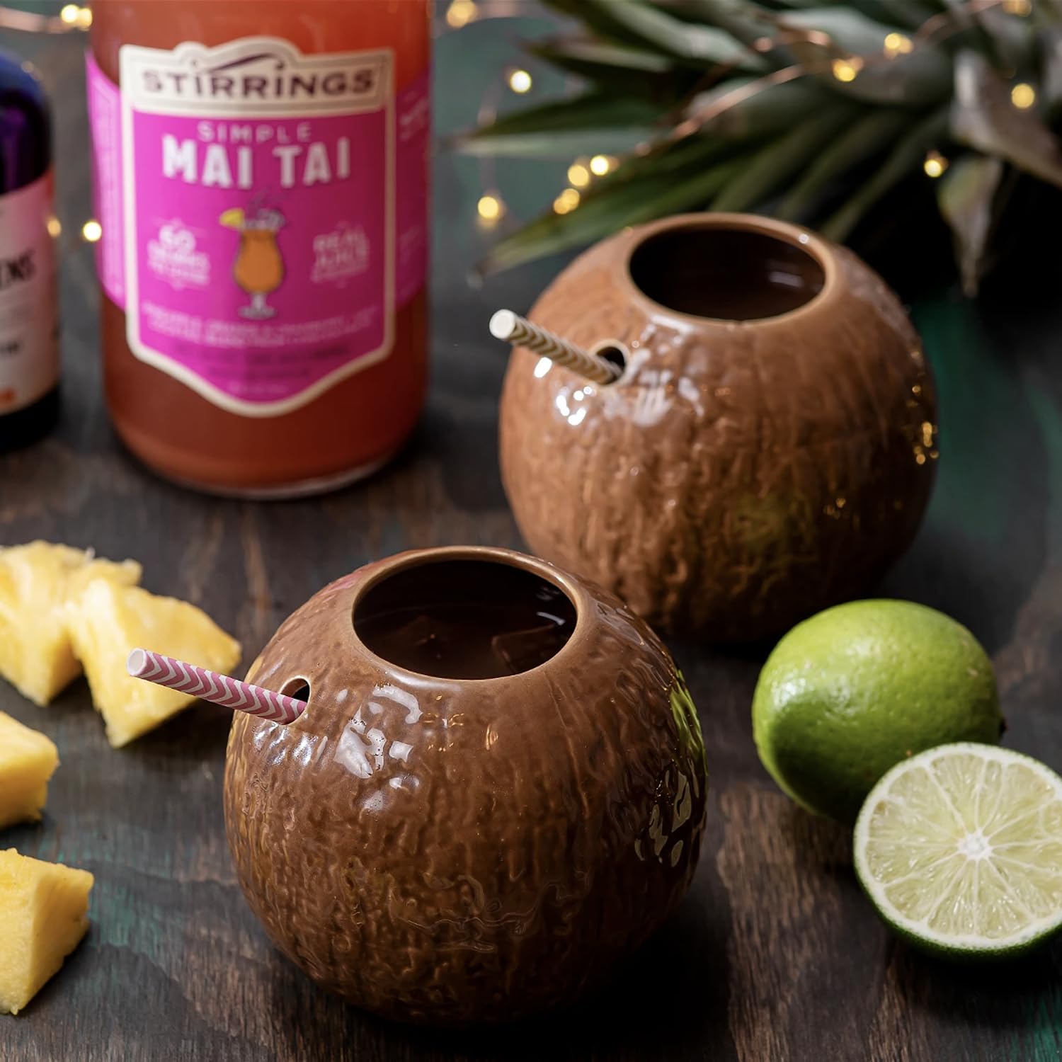 Stirrings 4 Pack Mai Tai Cocktail Mix 750ml Bottles - Real Juice No Preservatives - 90 Calories - Drink Mixer