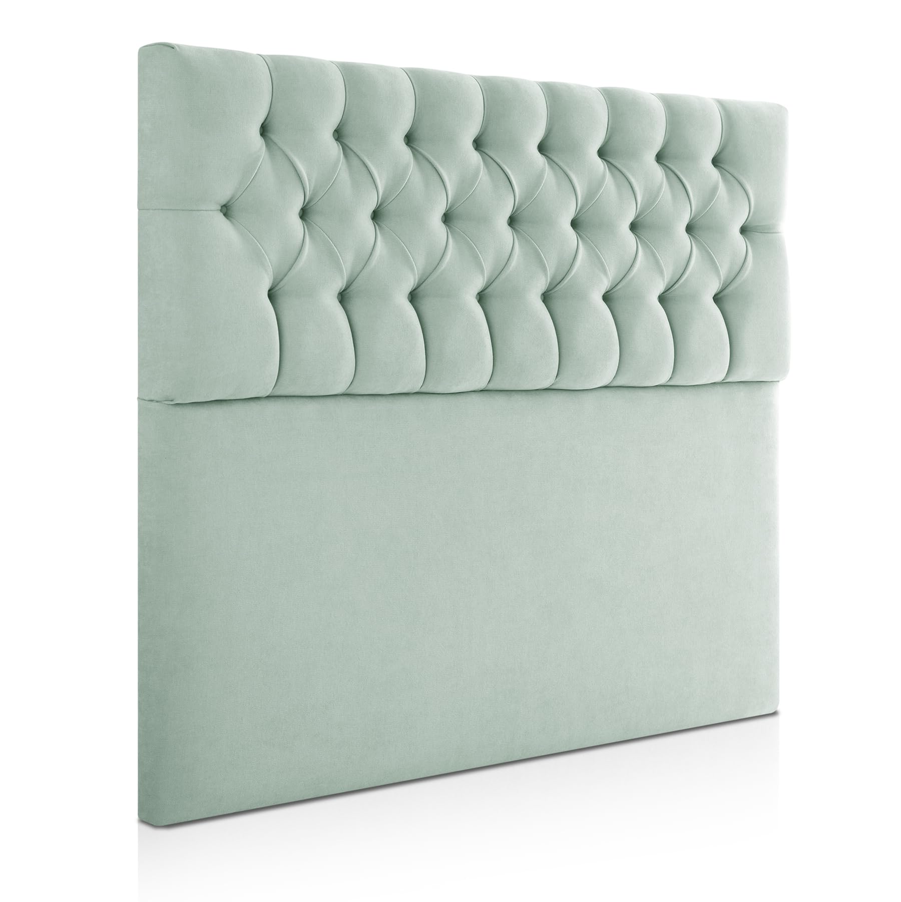 SUENOSZZZ-ESPECIALISTAS DEL DESCANSO Cabecero Copenhague de Gran Acolchado, con Botones en capitoné para Camas de 150 (160 x 120 cm) Tapizado en Tela Antimanchas Color Verde Agua