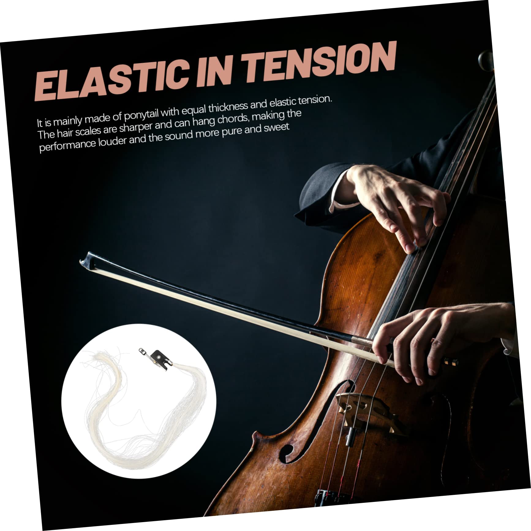 Abaodam 5pezzi Corda Per Da Violino Pelo Cavallo Naturale Accessorio Professionale Per Sostituzione Suono e Espressivo Facile Da Installare e Duraturo