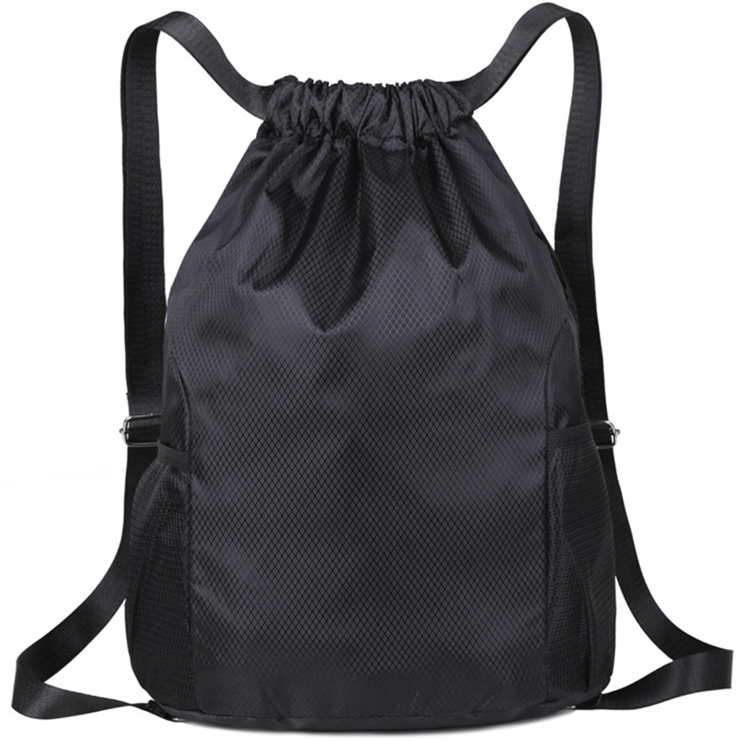 huiyonglan Drawstring Gym Bag, Large Sports Backpack String Swim Drawstring Bag for Women Men, Waterproof Swimming Sports Bags, Gym Bags for Swim, Beach, School, Sports & Travel(Black)