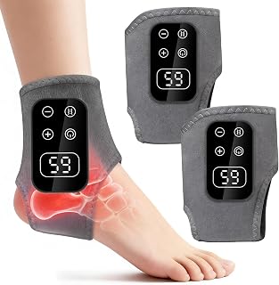 TEVIKE Cordless Foot Ankle Massager with Heat Vibration for Neuropathy Plantar Fasciitis Portable 2-Pack Gray