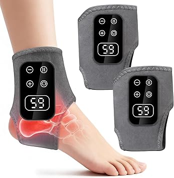 Foot Advanced Renew Triple Method Massager for Neuropathy and Plantar Fasciitis, Cordless Foot Massager with Heat and Vibration, Portable for Home Travel UseGray 2pcs