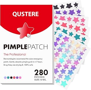 Pimple Patches for Face, Hydrocolloid Acne Patches, Cute Star Zit Covers for Face, Colorful Spot Stickers with Tea Tree, Salicylic Acid & Cica Oil| 3 Sizes (10mm, 12mm & 14mm) |280 Count