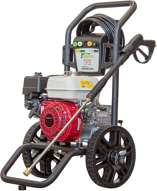 Petrol Pressure Washer Powered by HONDA GX 200 - 3200 PSI 196cc Petrol Engine Powered High Pressure Portable Jet Sprayer W3200HA Premium Power Car & Patio Cleaner