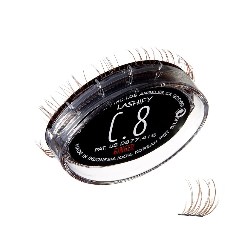 Extensões de cílios Gossamer Lashify Curl 8 mm Ginger, refil com 12 unidades