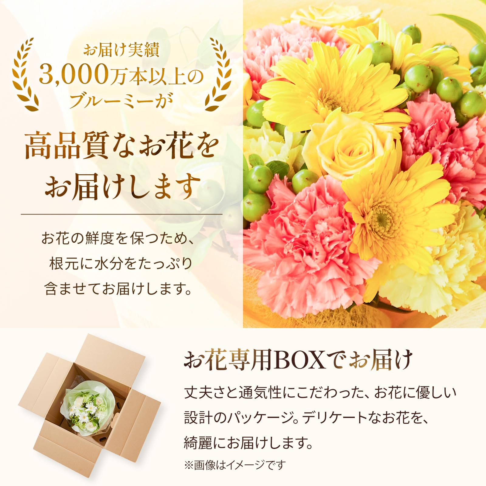 Amazon｜bloomee(ブルーミー) そのまま飾れる ブーケ イエロー Mサイズ