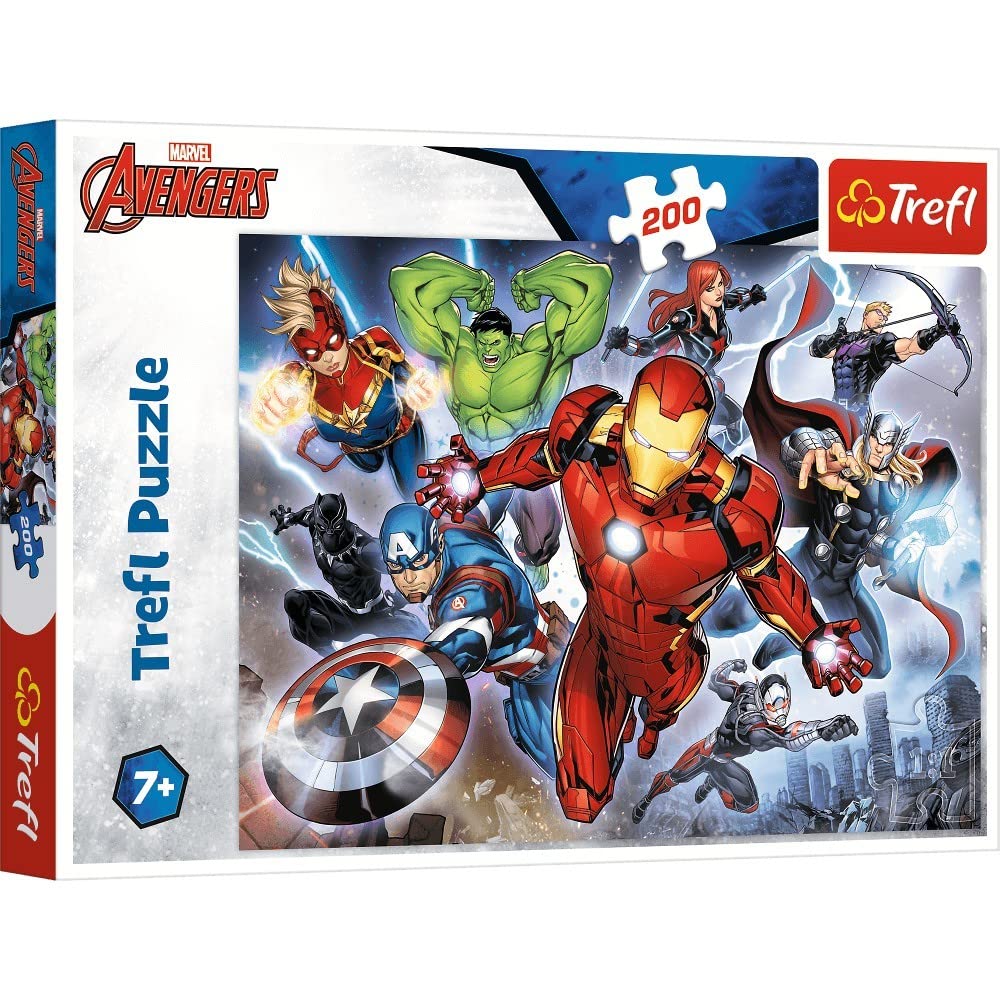 Trefl Marvel Avengers 200 Piece Jigsaw Puzzles for Kids – Superhero Puzzle for Children – For Ages 7+