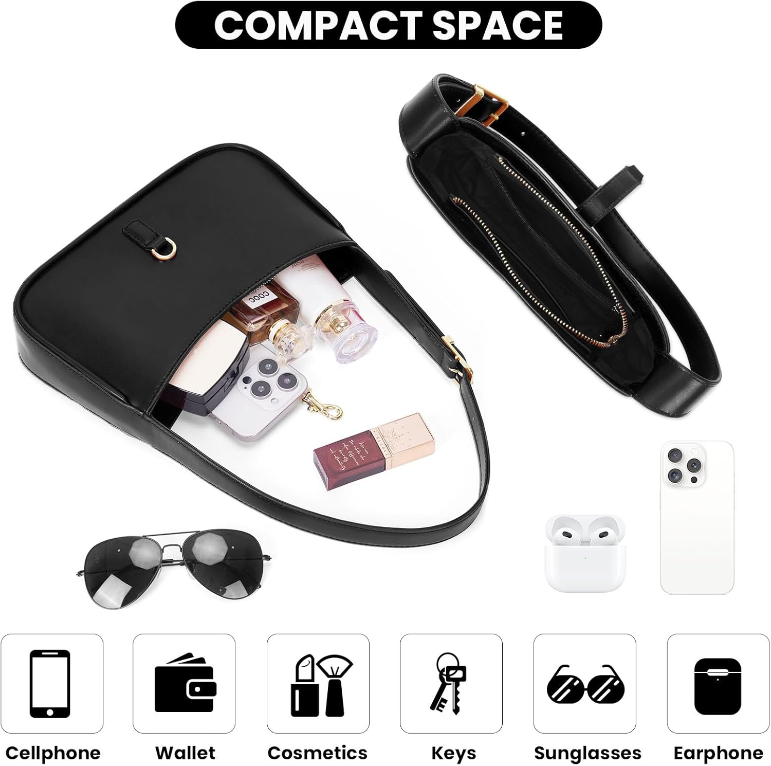 JQWSVE Shoulder Bags for Women Burgundy Purse Trendy Small Handbag Faux Leather Shoulder Purse Everyday Bag - Image 4