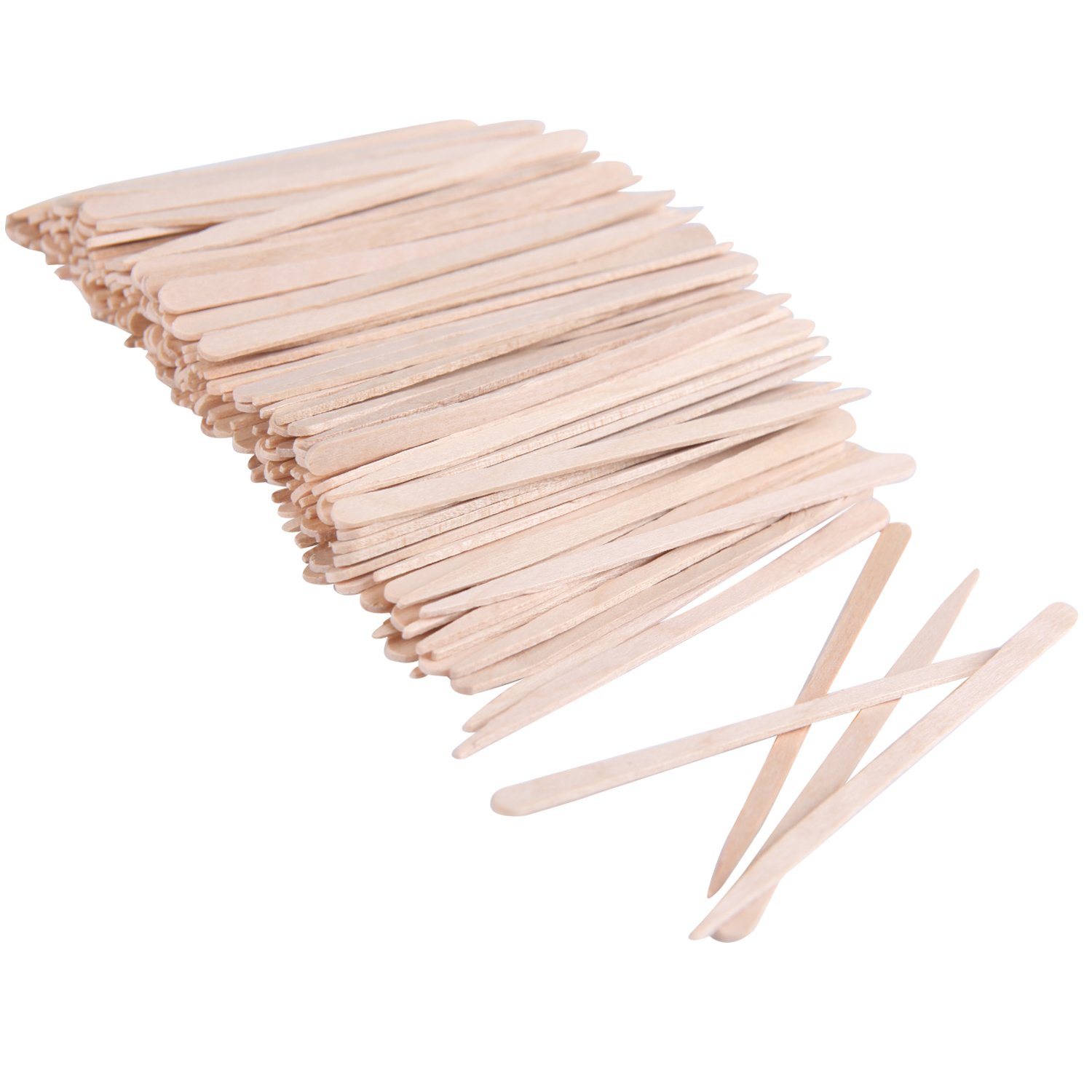 Senkary 600 varillas de cera de madera, pequeñas varillas aplicadoras de cera, espátulas de cera de madera para eliminación de cabello, cejas y nariz (sin mango)