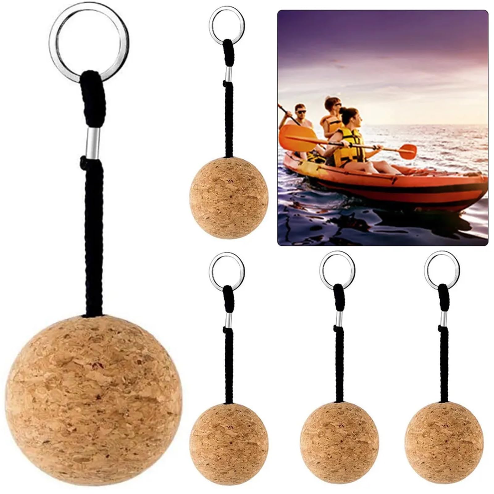 Portachiavi galleggiante 15 pezzi 50 mm portachiavi in ​​sughero for barca con sfera in acqua